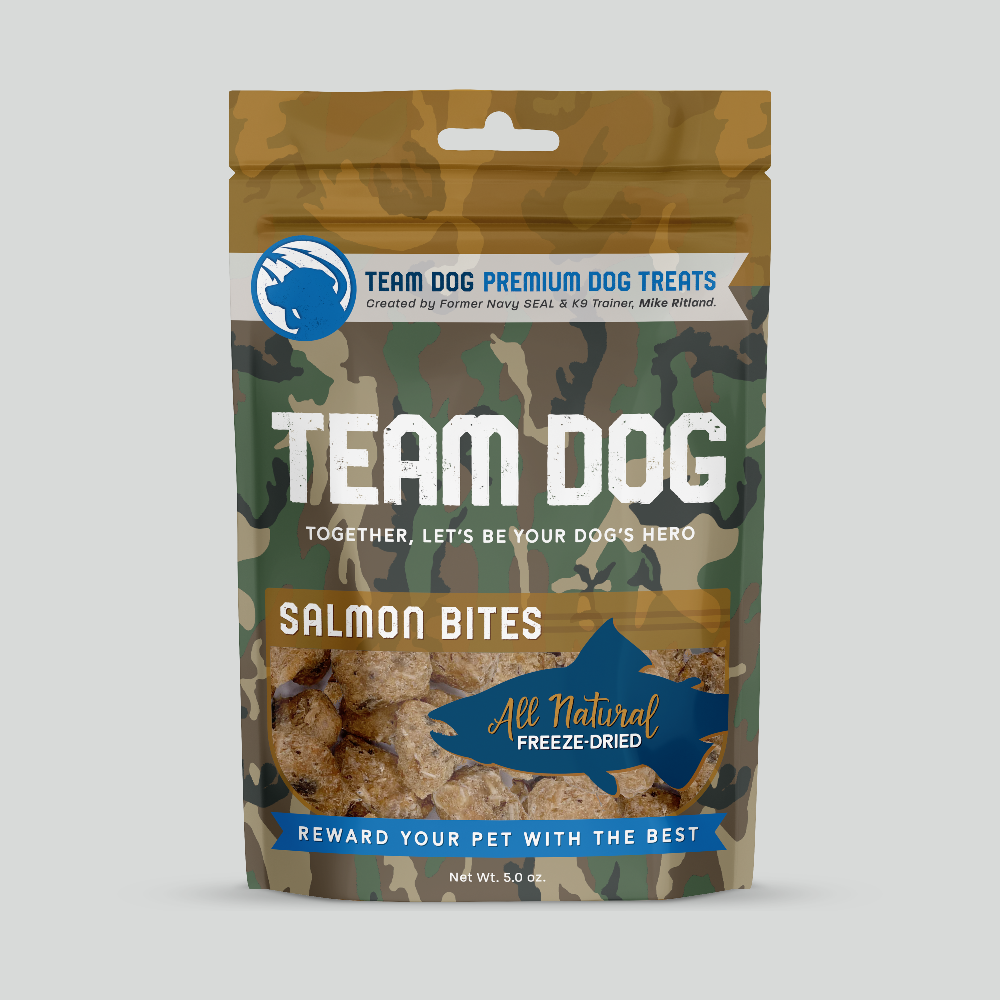 Salmon Bites Dog Treats Freeze Dried 5 oz Team Dog