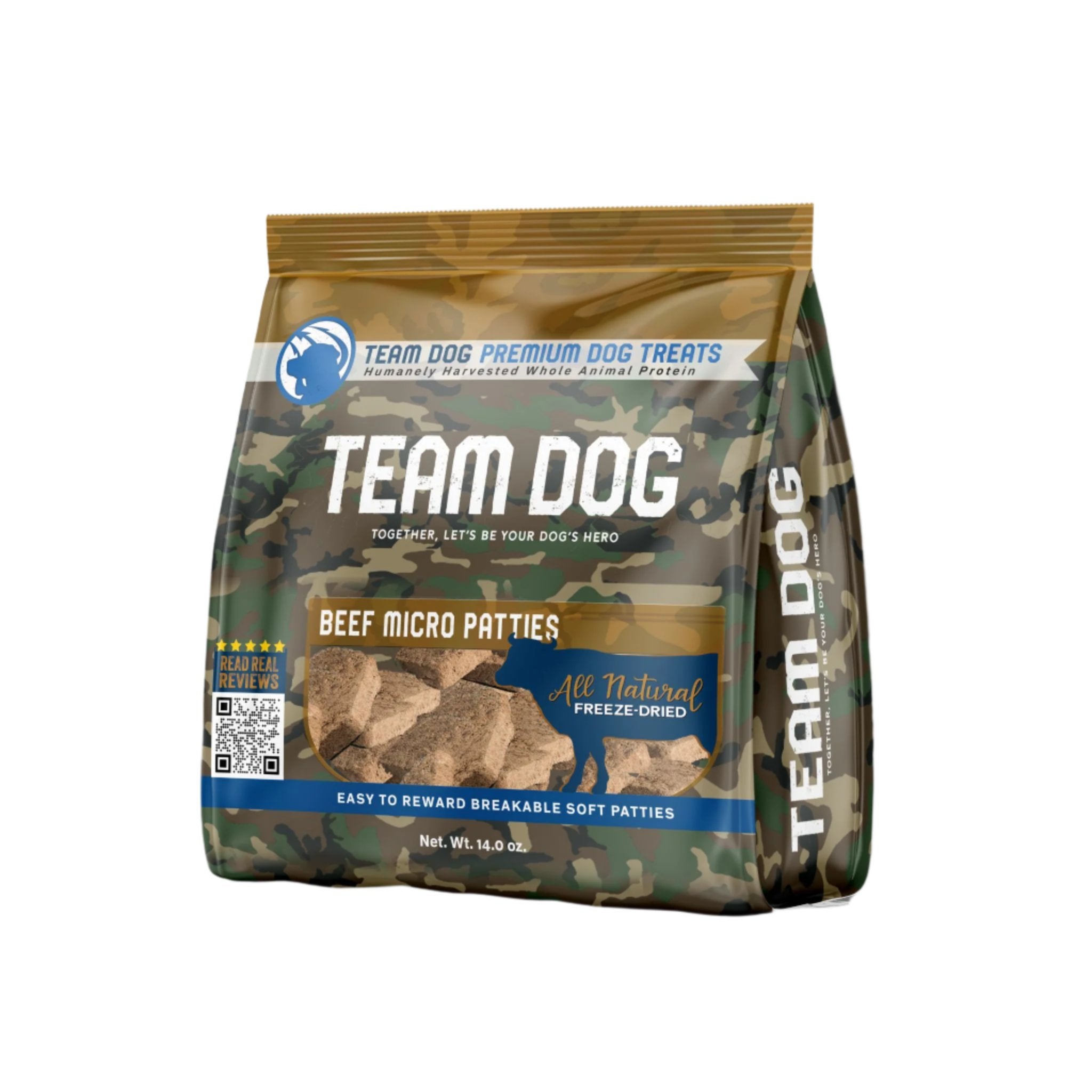 Beef Micro Patties Freeze-Dried Raw Soft Dog Treats, Pack-Size 14