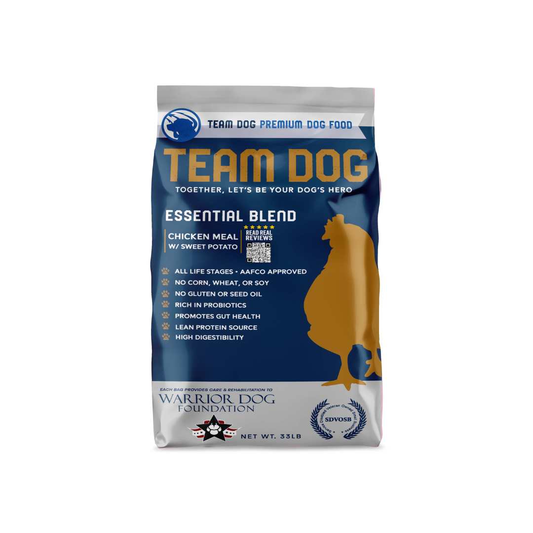 Team Dog Essential Blend Premium Dog Food Chicken Meal Sweet Potato 33 lbs