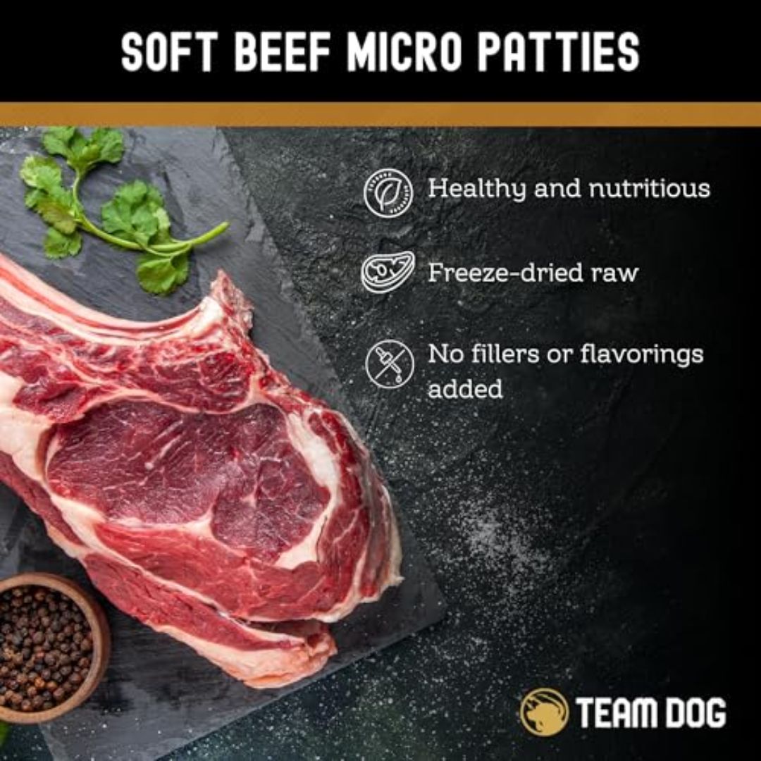 Beef Micro Patties Dog Treats Freeze-Dried, Pack-Size 14 oz