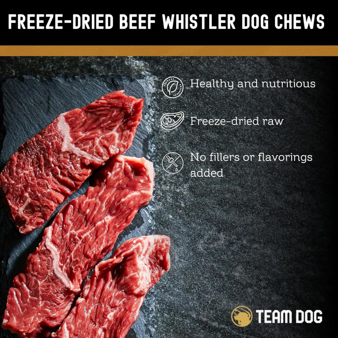 Beef Whistler Dog Chews Freeze-Dried, 3 per bag