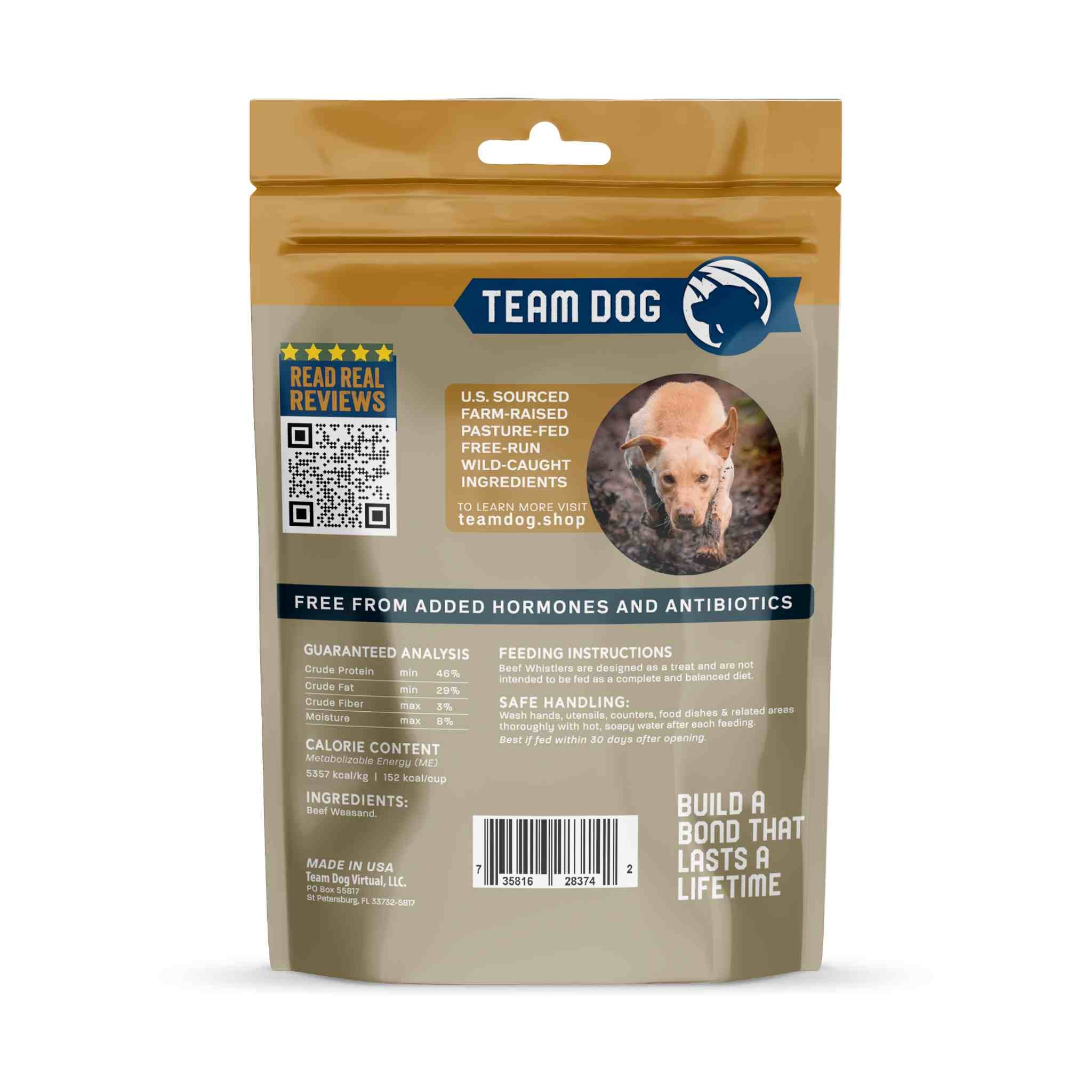 Beef Whistler Dog Chews Freeze-Dried, 3 per bag