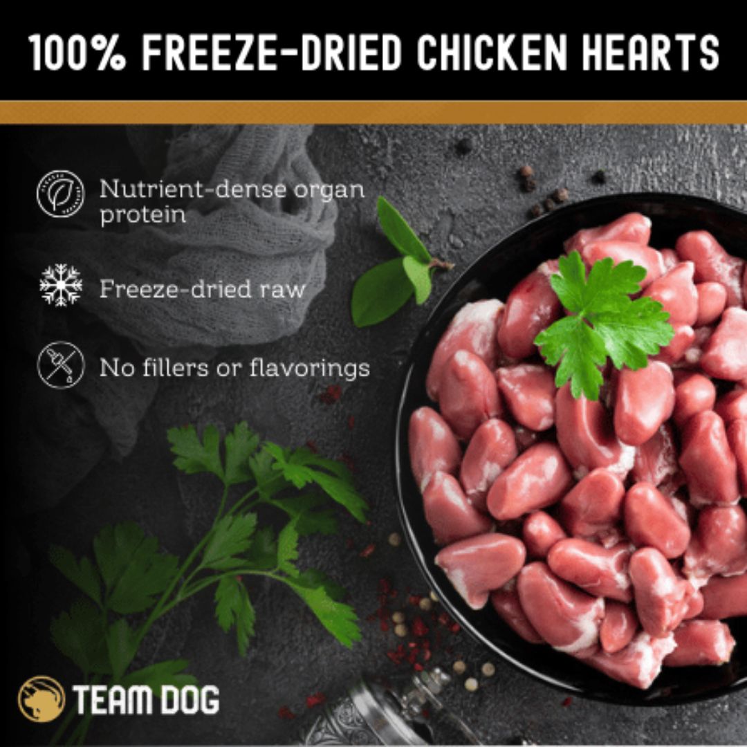 Whole Organ Chicken Hearts Freeze-Dried Raw, 4.5 oz
