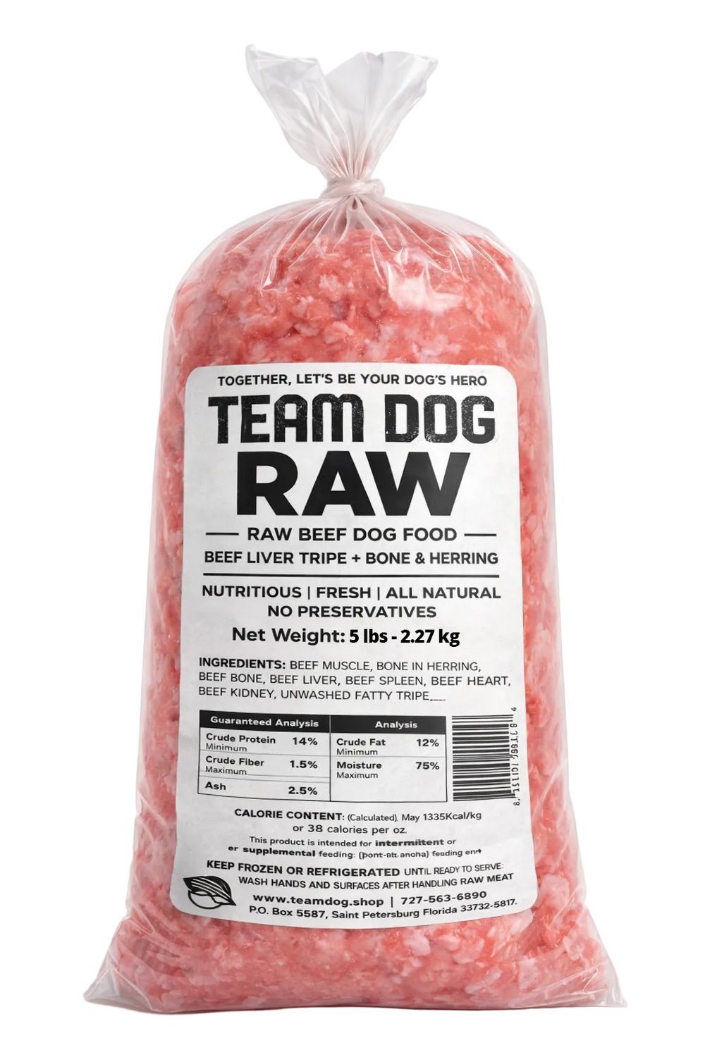 Raw Beef + Herring + Tripe Dog Food