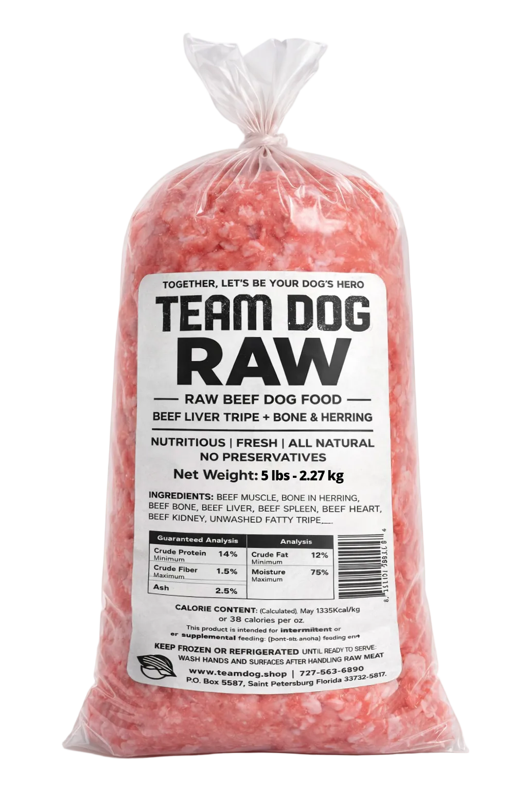 Raw Beef + Herring + Tripe Dog Food