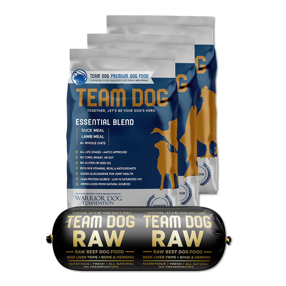 Team Dog Essential Blend Dry Food + Team Dog Raw Food Bundle