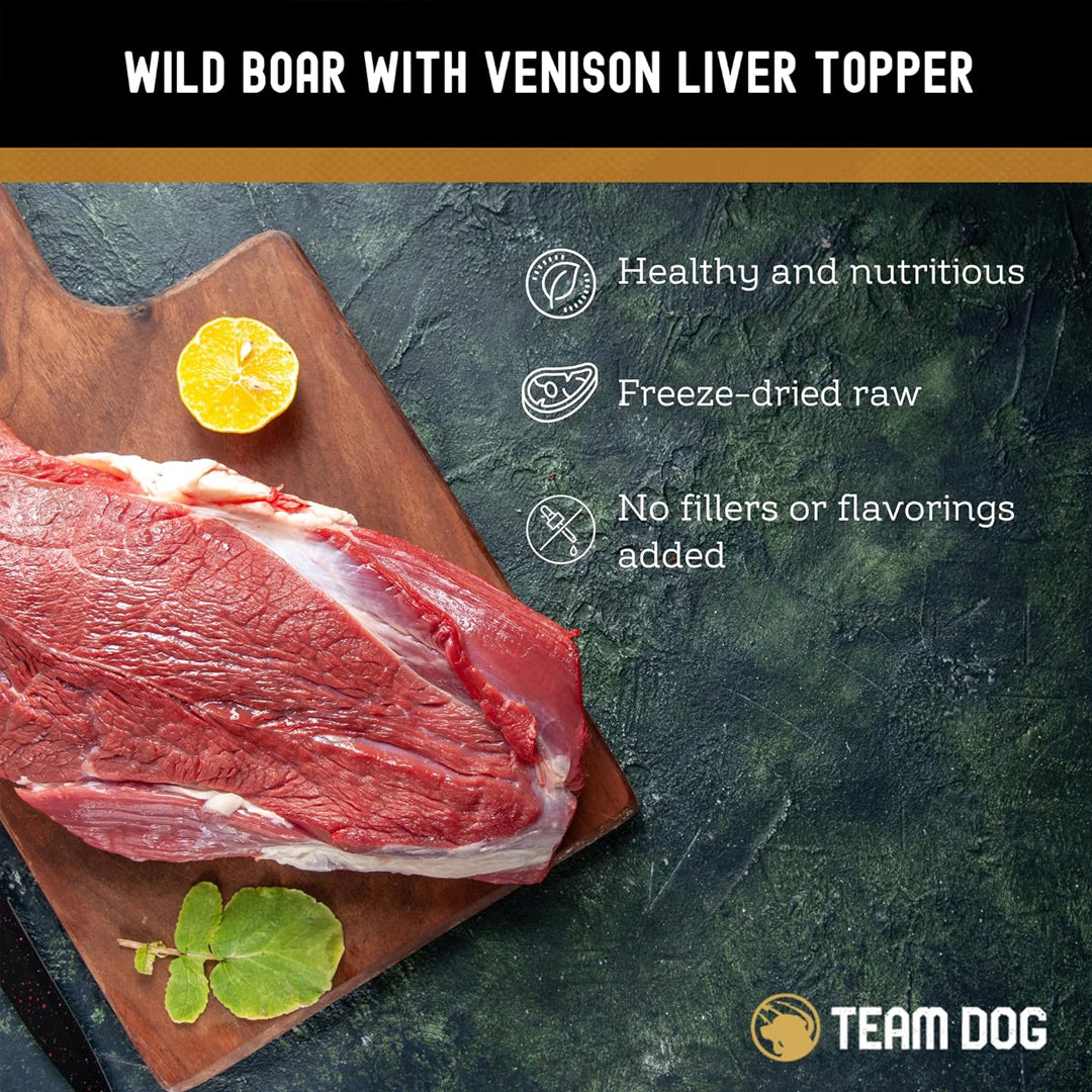 Wild Boar with Venison Liver Topper Dog Treats Freeze-Dried Raw, 5