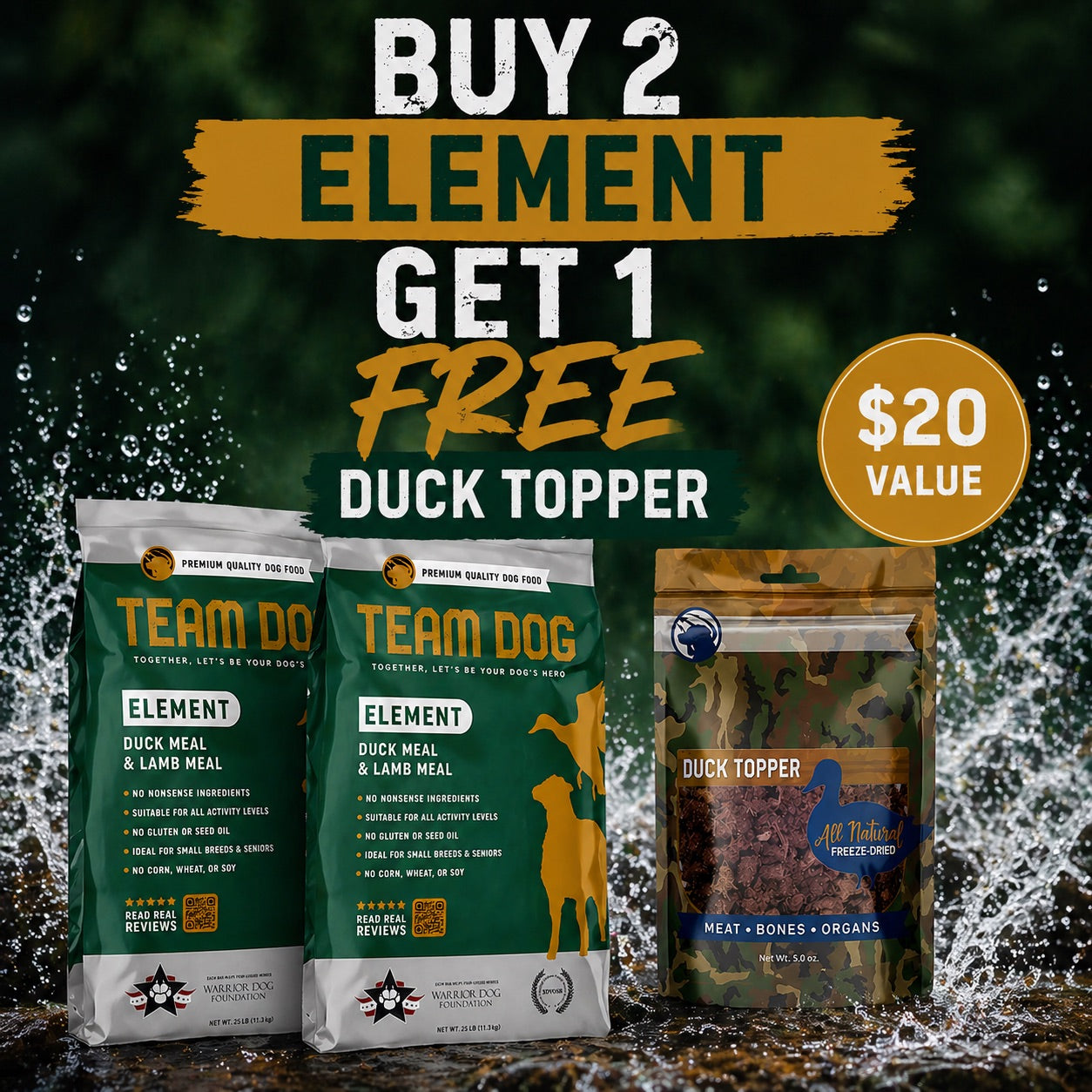 Element Bundle: Buy 2 Team Dog Element + Get 1 Free Topper