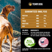 Best dog food. Team Dog Raw Chicken Whole Carcass Dog Food ingredients